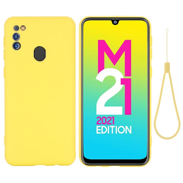 Generic Matte Liquid Silikone Cover Til Samsung Galaxy M21 2021 - Gul Yellow