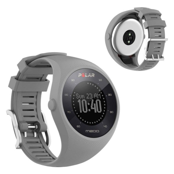 Generic Polar M200 Silicone Watch Band - Grey Silver