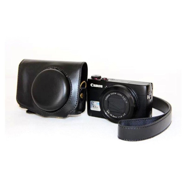 Generic Canon Powershot G7x Markii Kamerataske I Læder - Sort Black