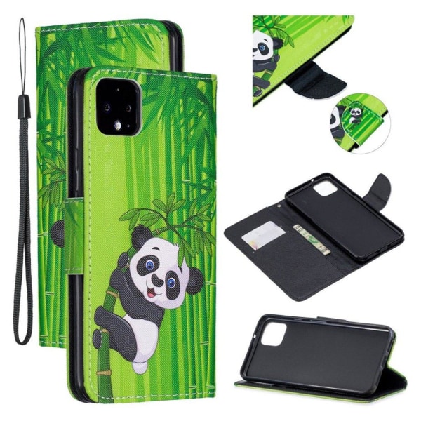 Generic Wonderland Google Pixel 4 Xl Flip Cover - Panda Green