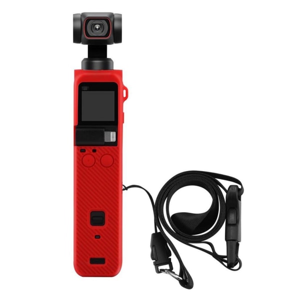 Generic Dji Osmo Pocket 2 Silicone Case + Hand Strap - Red