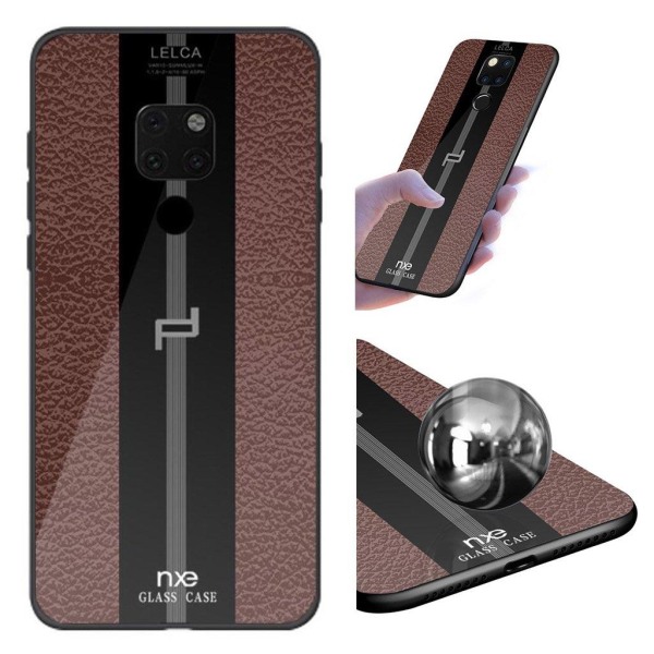 Generic Nxe Lelca Series Huawei Mate 20 Pro Mønstret Glas Etui - Kaffe Brown