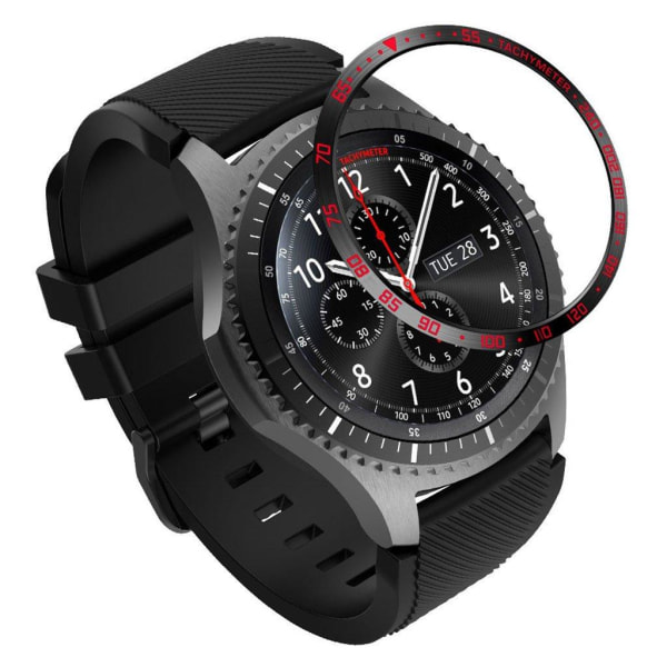 Generic Samsung Gear S3 Frontier Holdbar Metal Watch Ramme - Sort / Rød Black
