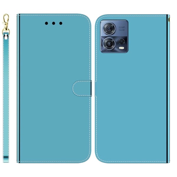 Generic Mirror Motorola Edge 30 Fusion / S30 Pro Flip Etui - Blå Blue
