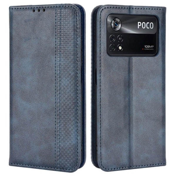Generic Bofink Vintage Xiaomi Poco X4 Pro 5g Leather Case - Blue