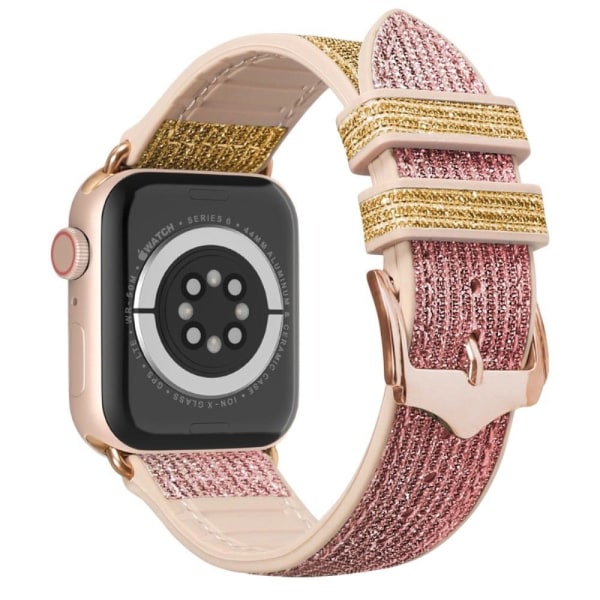 Generic Apple Watch (45mm) Glittery Leather Strap - Gold