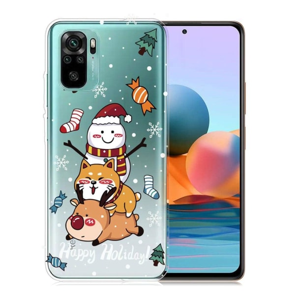 Generic Christmas Xiaomi Redmi Note 10s / 10 Etui - Glad Dyr Multicolor