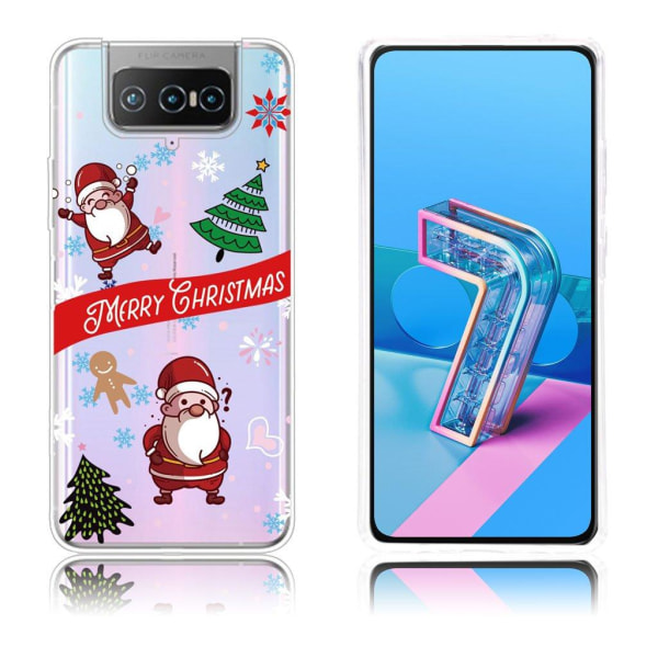 Generic Christmas Asus Zenfone 7 Pro Etui - Happy Santa Multicolor
