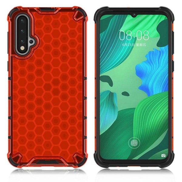 Generic Bofink Honeycomb Huawei Nova 5 Cover - Rød Red