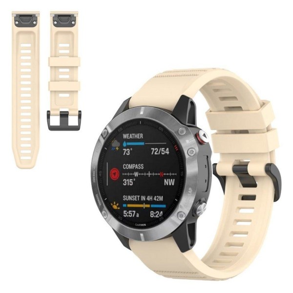 Generic Garmin Fenix 6x Pro Silicone Watch Band - Beige