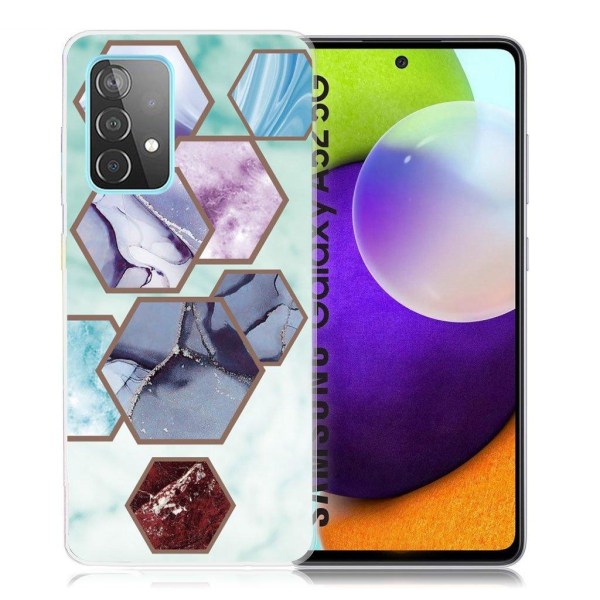 Generic Marble Samsung Galaxy A52 5g Etui - Hexagon Fragments In Sky Blu Multicolor