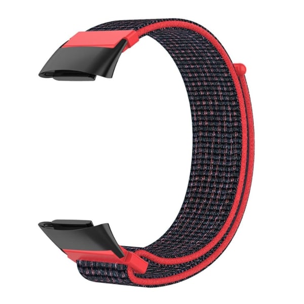 Generic Elastic Nylon Watch Strap Fitbit Charge 5 - Black / Red Multicolor