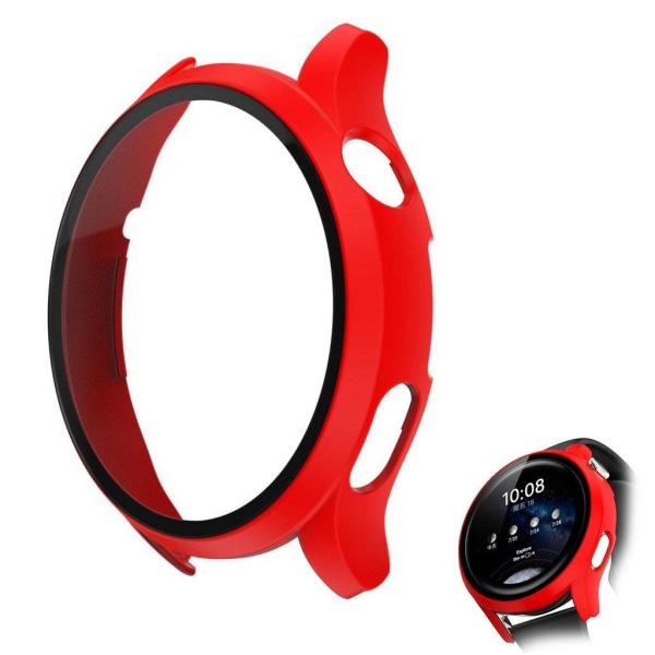 Generic Matte Cover + Tempered Glass Screen Protector For Huawei Watch 3 Red