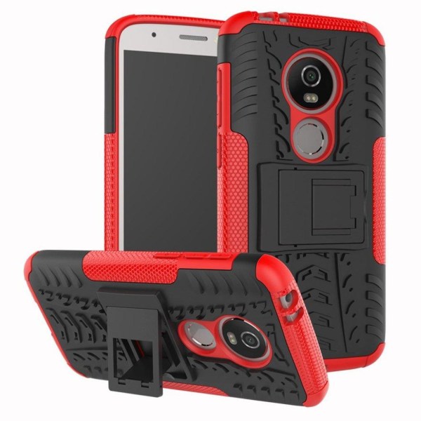 Generic Motorola Moto E5 Play Beskyttelsesetui I Kombimaterialer Med Sta Red