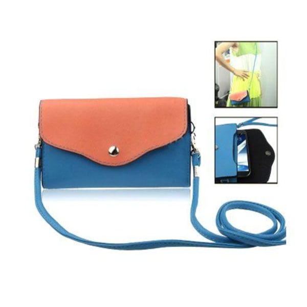 Lux-Case Color Bag (blå) Läderväska För Smartphones - Large
