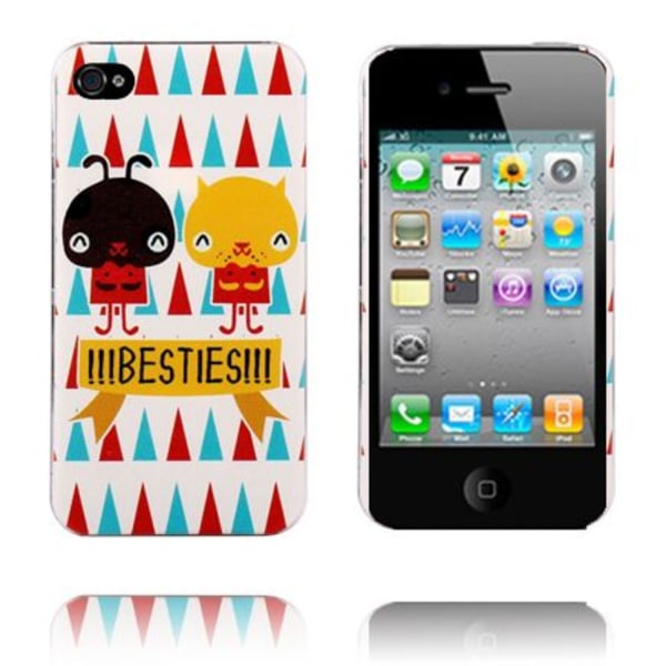 Apple Cute Cartoon (svart & Gul Myra) Iphone 4/4s Skal