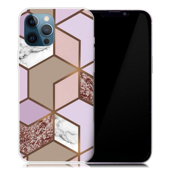 Generic Marble Iphone 13 Pro Max Case - Rose / Green And Blue Gradients Multicolor