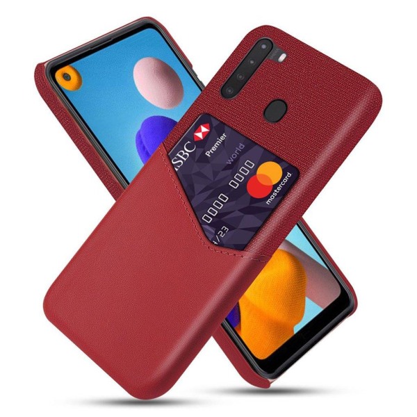 Generic Bofink Samsung Galaxy A21 Card Cover - Rød Red