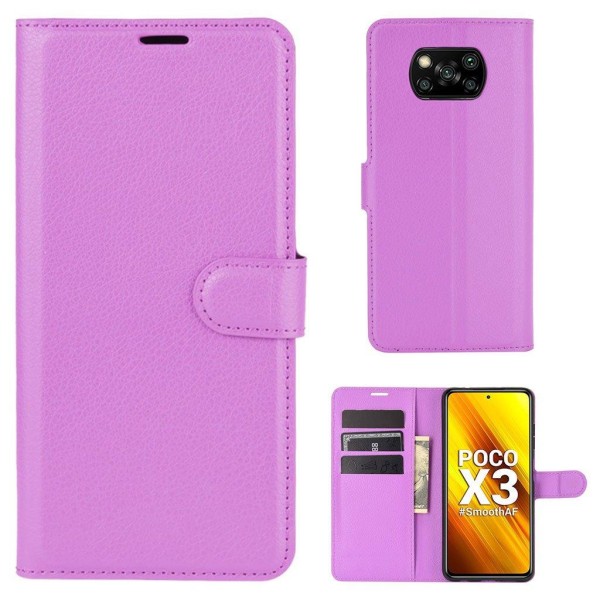 Generic Classic Xiaomi Poco X3 / Nfc Flip Etui - Lilla Purple