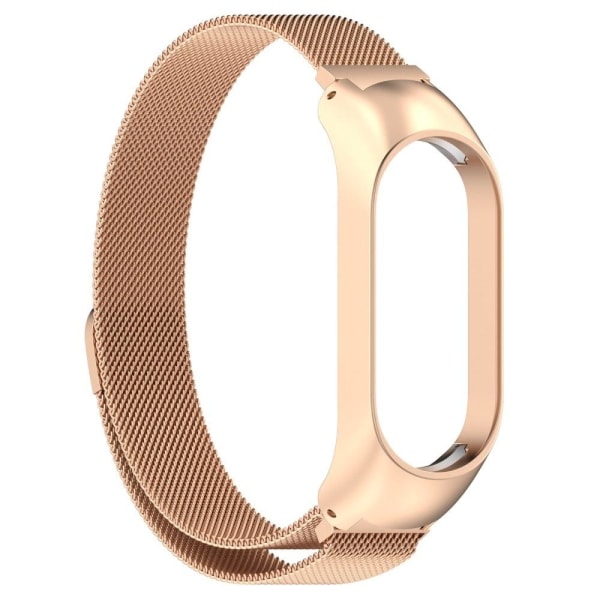 Generic Xiaomi Mi Band 7 Milanese Staineless Steel Watch Strap - Rose Go Gold