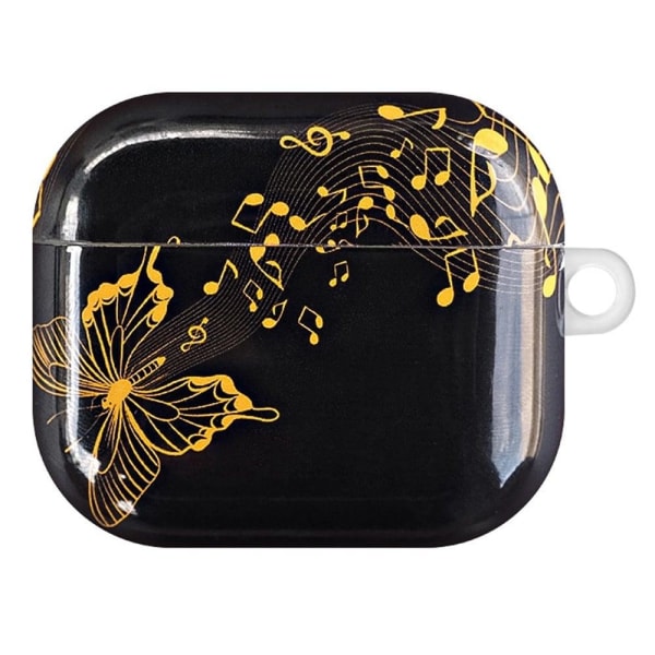 Generic Airpods 3 Stylish Pattern Charging Case - Notes / Butterfly Black