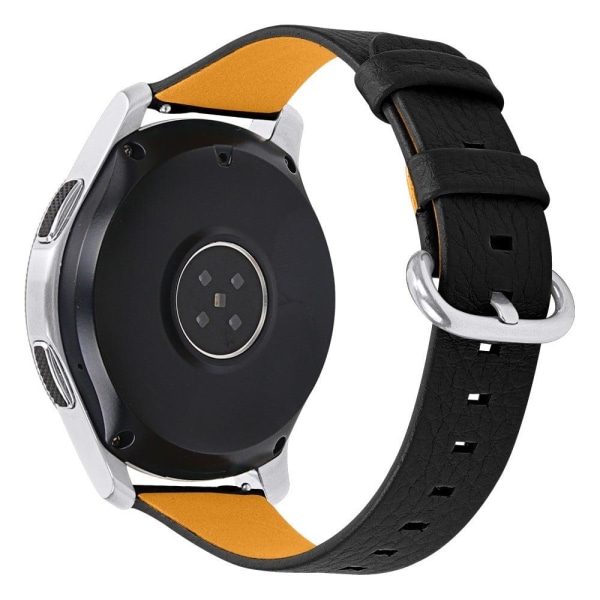 Generic Samsung Gear S3 / Frontier Litchi Cowhide Leather Watch Strap Black