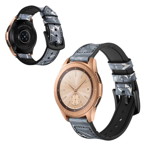 Generic Samsung Galaxy Watch (42mm) Holdbar Læder Urrem - Grå Silver Grey