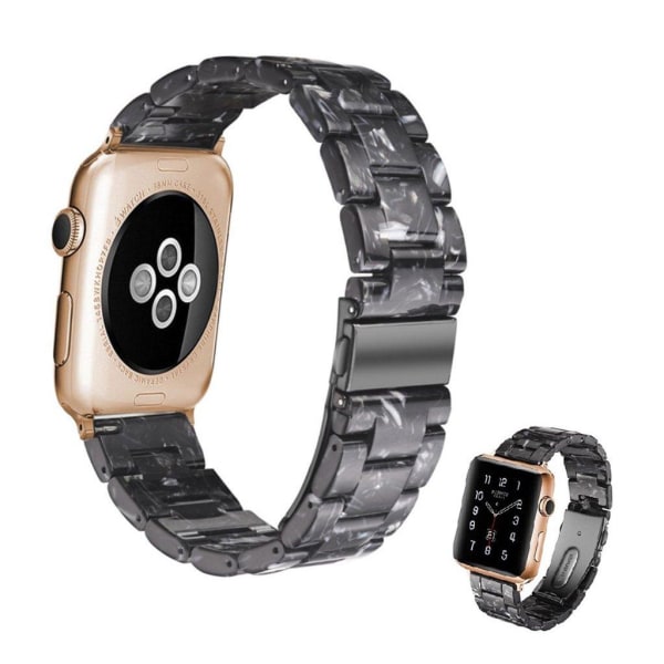 Generic Apple Watch Series 5 44mm Moderigtigt Urrem - Sort / Hvid Black