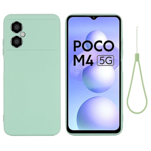 Generic Matte Liquid Silikone Cover Til Xiaomi Poco M4 5g - Grøn Green