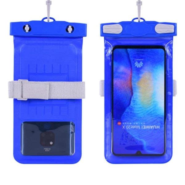 Generic Universal Waterproof Pouch With Lanyard For 7.2inch Smartphones Blue