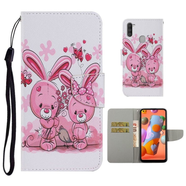 Generic Wonderland Samsung Galaxy M11 / A11 Flip Etui - Kaniner Pink