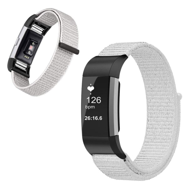 Generic Fitbit Charge 2 Nylon Watch Band - Silver Grey