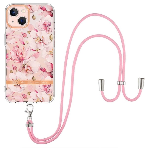 Generic Slim And Durable Softcover With Lanyard For Iphone 13 Mini - Pin Pink
