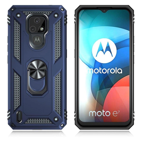 Generic Bofink Combat Motorola Moto E7 Etui - Blå Blue