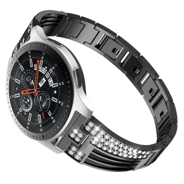 Generic Samsung Galaxy Watch 46mm / Gear S3 Rhinsten Dekorations Urrem - Black