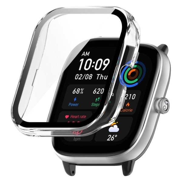 Generic Amazfit Gts 4 Mini Cover With Tempered Glass - Transparent