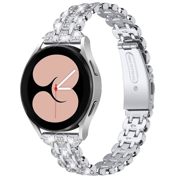 Generic Samsung Galaxy Watch 3 (41mm) / (42mm) Rhinestone Decor Wa Silver Grey