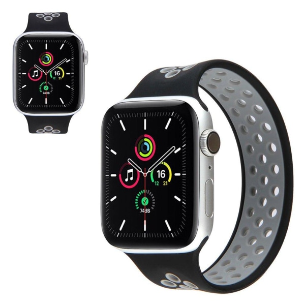 Generic Apple Watch Series 6 / 5 40mm Dual Color Silicone Band - B Black