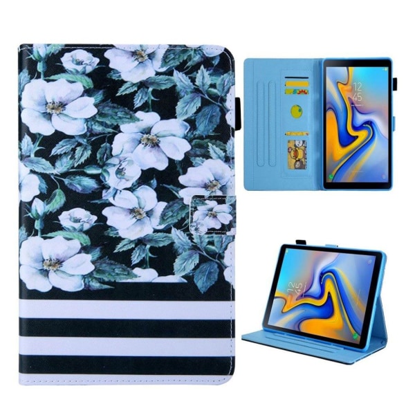 Generic Samsung Galaxy Tab S5e Mønstret Og Flervinklet Lædercover - Blom Multicolor