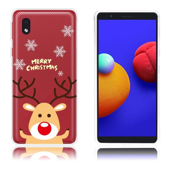 Generic Christmas Samsung Galaxy A01 Core Etui - Moose Og Snow Brown