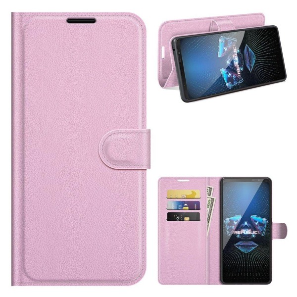 Generic Classic Asus Rog Phone 5 Flip Etui - Lyserød Pink