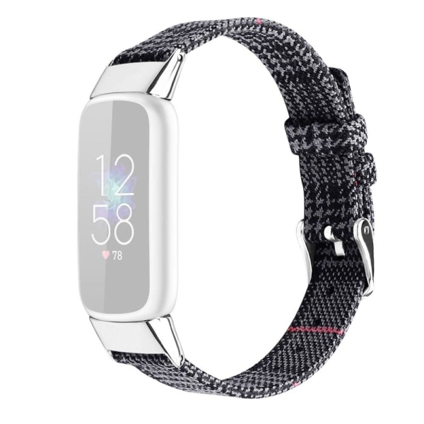 Generic Fitbit Luxe Canvas Watch Strap - Black / Grey Splicing Size: S