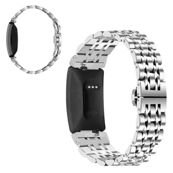 Generic Fitbit Inspire / Hr Bead Stainless Steel Watch Band - Si Silver Grey