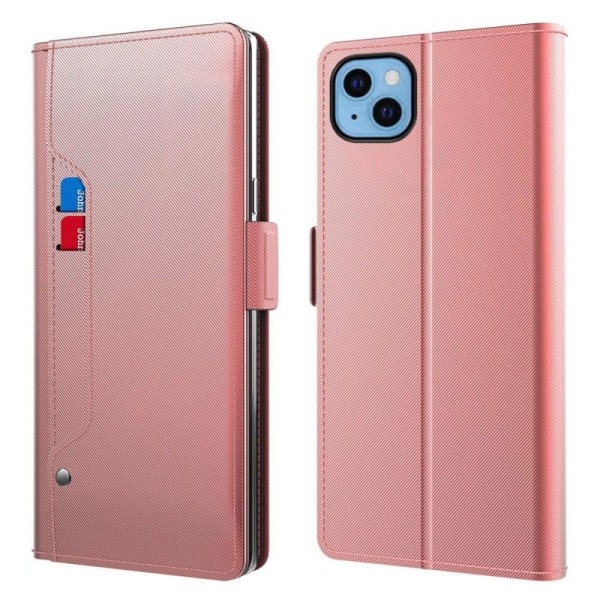 Generic Phone Etui Med Make-up Mirror Og Slick Design Til Iphone 13 Mini Pink