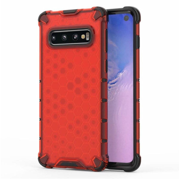 Generic Bofink Honeycomb Samsung Galaxy S10 Cover - Rød Red