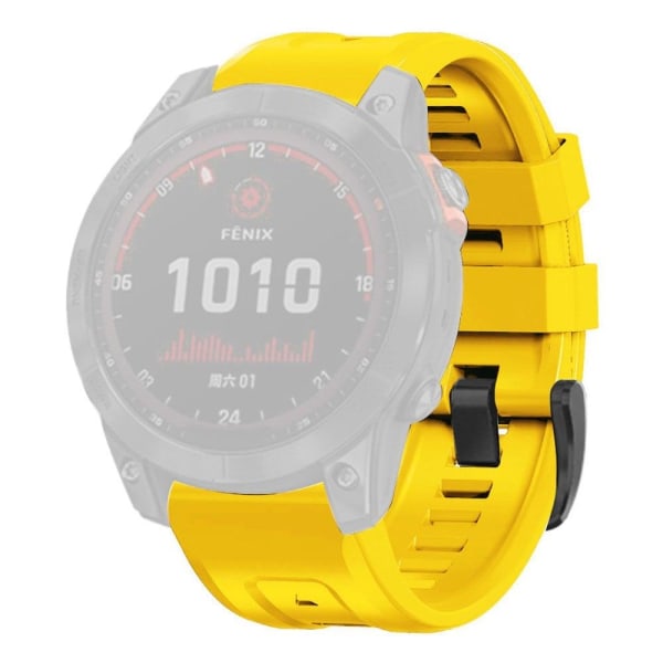 Generic Garmin Fenix 7 Silicone Watch Strap With Buckle - Yellow