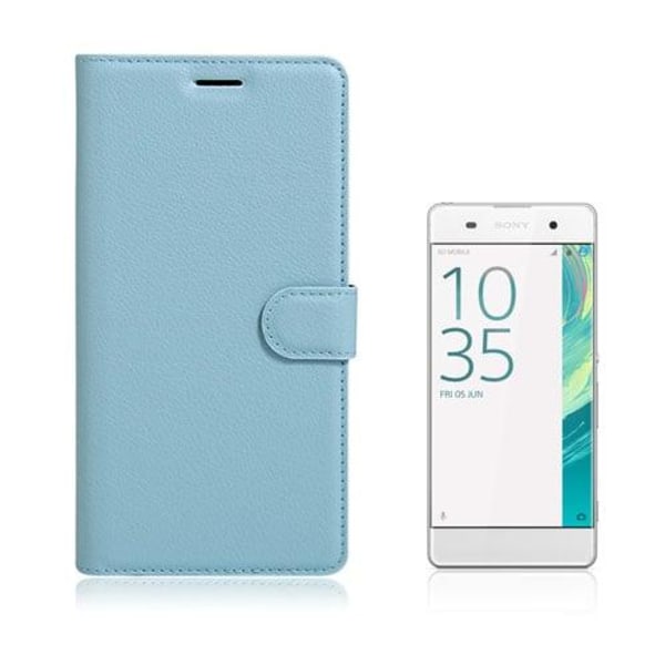 Generic Mankel Læder-etui Til Sony Xperia Xa Ultra - Lyseblå Blue