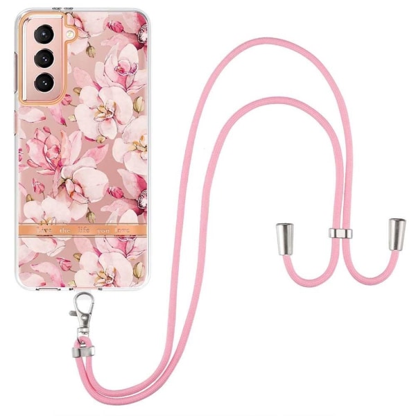 Generic Slim And Durable Softcover With Lanyard For Samsung Galaxy S21 - Pink