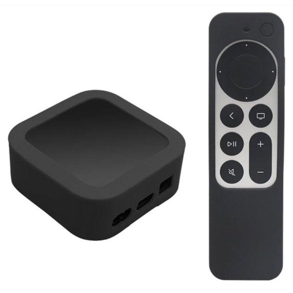 Generic 2 Pcs / Set Apple Tv 4k (2021) Top Box + Remote Controller S Black