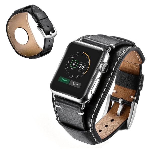 Generic Crazy Horse Apple Watch Series 5 / 4 40mm Genuine Leather Black